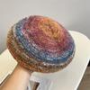 Берет женский из цветной шерстяной пряжи с петлями, с постепенным переходом цвета, новая модная вязаная шляпа художника на осень и зиму