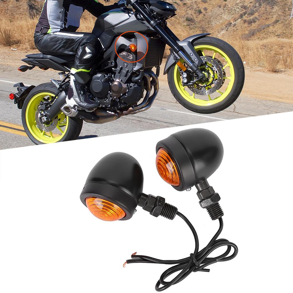 Pair of Turn Signal Indicator Light Black Yellow Steering Lamp Fits for Honda(Small Size)