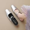 French Baotou Half Slippers Women Summer Outer Wear One Strap Silver Single Shoes Women