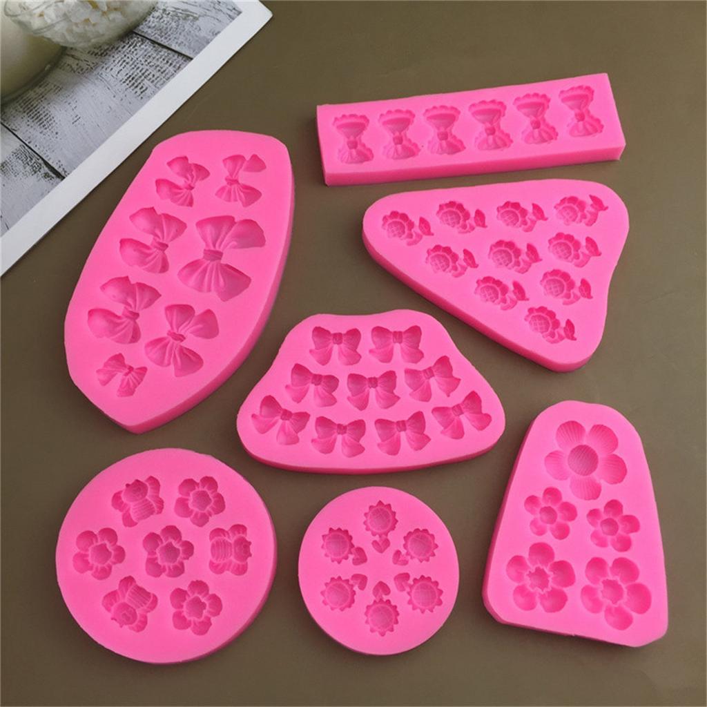 Силиконовые формы для бантов и цветов, формы для тортов из помадки, украшения, инструменты для выпечки, для приготовления десертов из шоколадной помадки