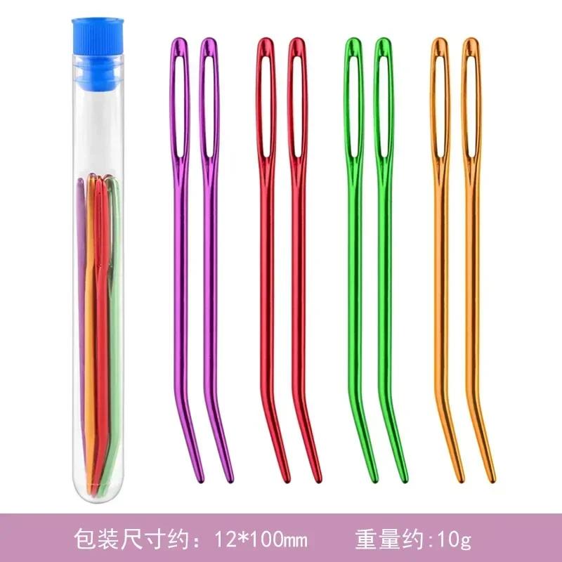 Иглы для гобеленов с загнутым кончиком, пряжа, спицы для вязания, ткацкие спицы, большое ушное изогнутое ушное иглы, вязание крючком, аксессуары для шитья своими руками