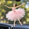 Pink Dress Ballet Girl Car Pendant 2D Flat Decorative Pendant Exquisite Ballet Girl Keychain  Car
