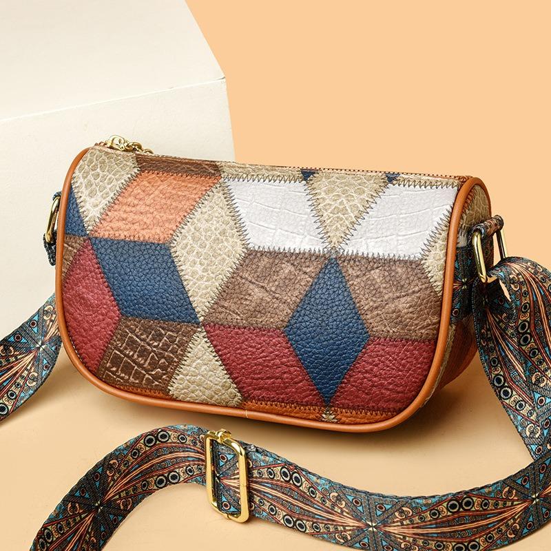 Маленькая сумка женская новая мода мягкая кожа сумка через плечо женская контрастного цвета сумка-мессенджер