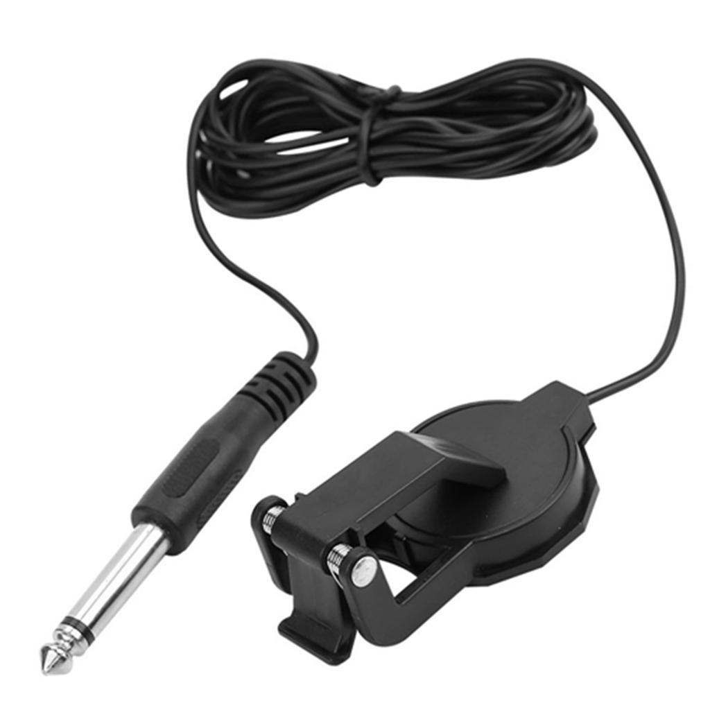 3m 6.35mm Audio Jack Clip On Microphone Piezo Violin Acoustic Guitar Pickup