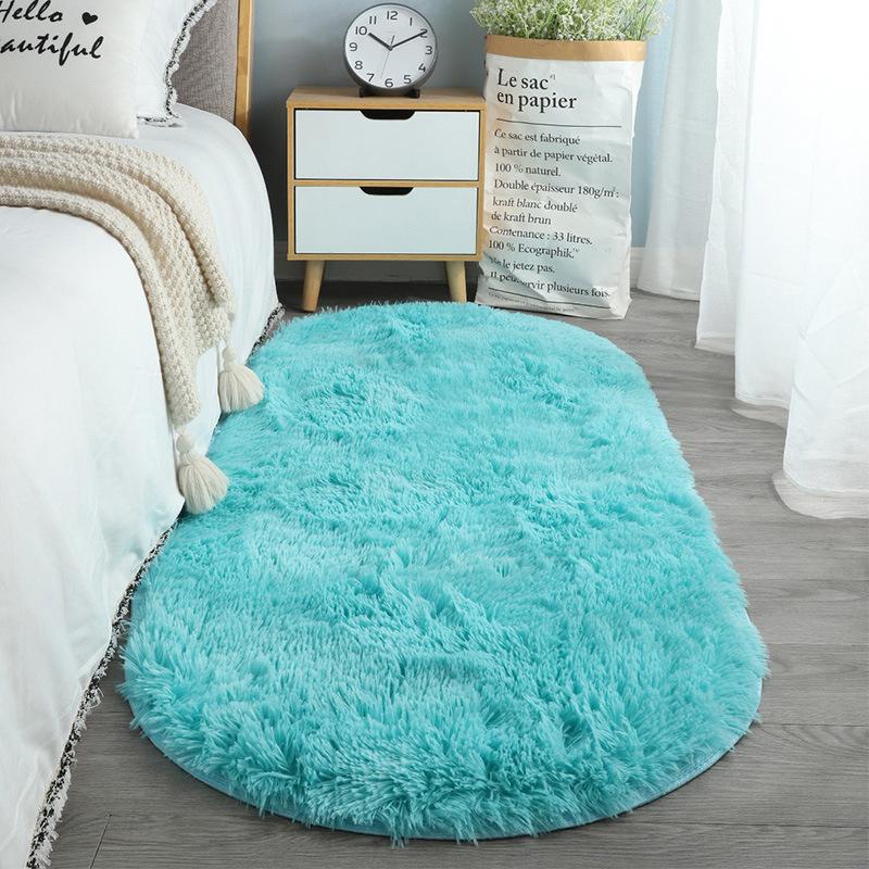 Ковер овальный тай-дай из шелка и шерсти для гостиной, плюшевый ковер для спальни, прикроватный коврик, декоративный коврик для пола для гардеробной