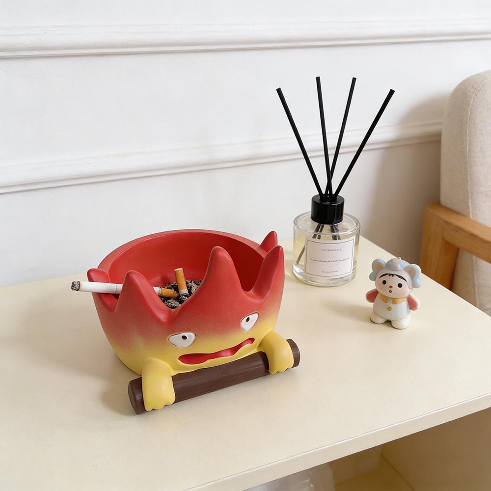 Cartoon Cute Little Flame Ashtray Home Desktop Ornament Creative Fire Shaped Ashtray Anti Fly Ash Ashtray Decoration Gift