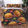 Пододеяльник для пиццы, бургера, жареного картофеля, пончиков, одеяла, микрофибра, комплект постельного белья для фаст-фуда, двуспальная/королевская кровать, американский завтрак, пододеяльник