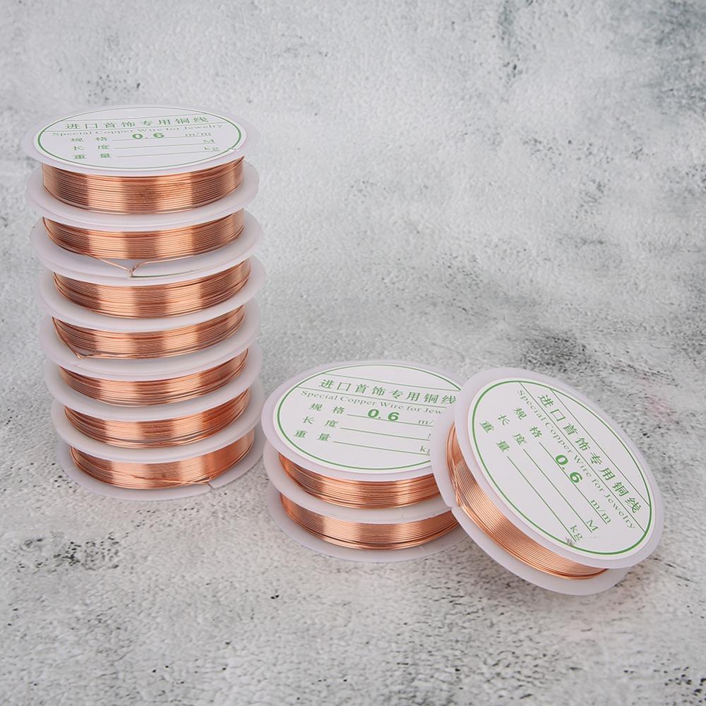 10 шт. Ювелирная медь розового цвета Медная проволока 0,6 мм Проволока для бисероплетения для ожерелий Ювелирные изделия Принадлежности для бисероплетения