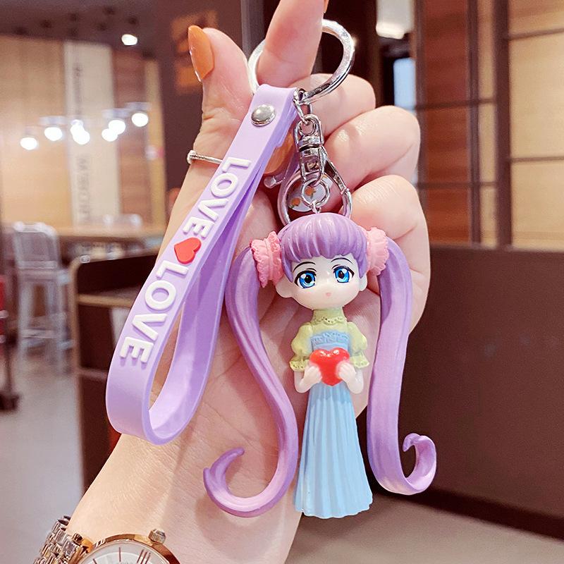 New Creative Cartoon Couple Keychains Anime Sailor Moon Doll Keychains Bag Pendant Car Accessories Key Chain Gift for Children