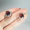 Pomegranate Red Ring Women'S Full Set Of High-End Imitation Ruby Oval Live Ring