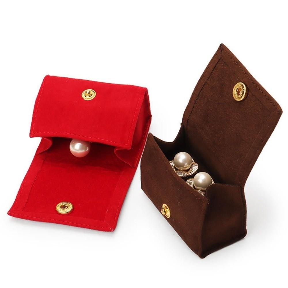 Velvet Jewelry Box Button Closure Travel Ring Box Jewelry Storage for Wife Mom Daughter and Friend