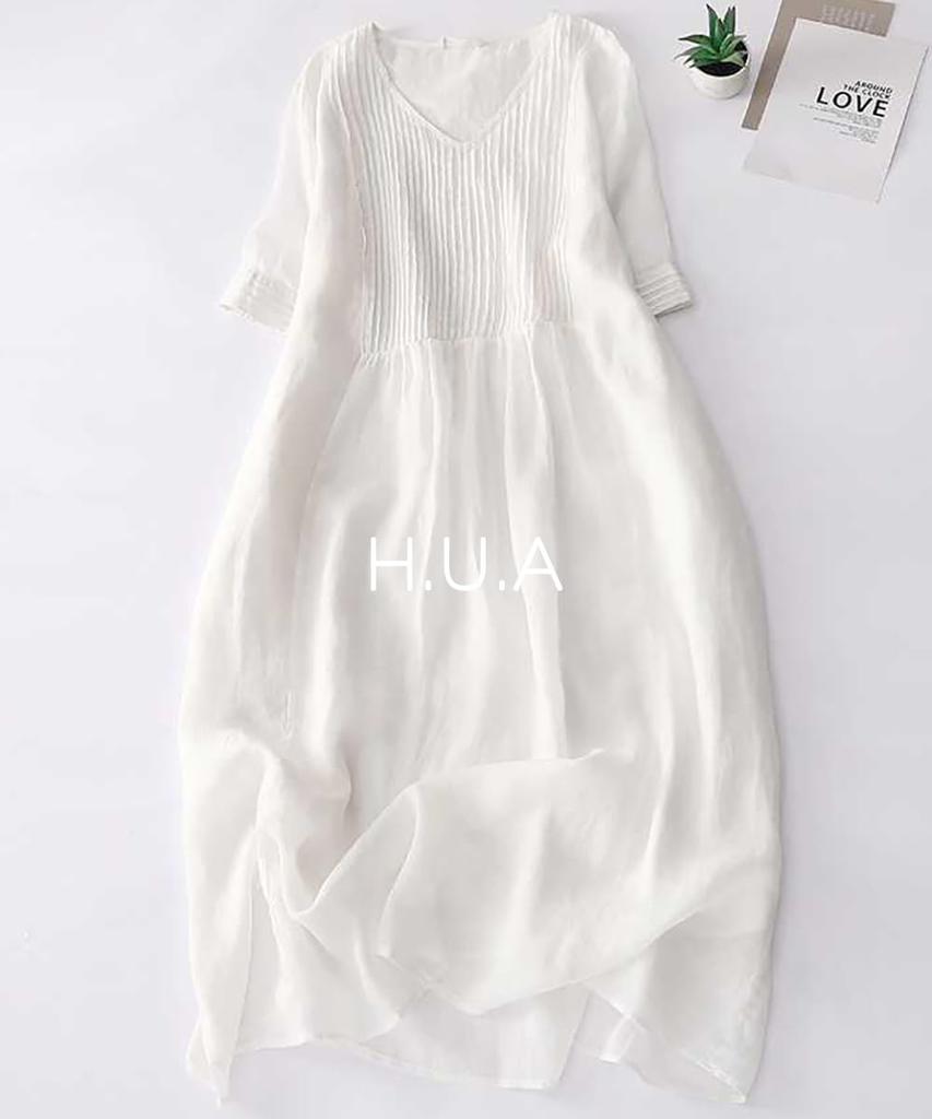 Макси Длинное Макси Плюс Расслабленное H.U.A Женское Платье, Платье, Размер, Посадка, V-образный вырез, Без рукавов, Курортное, Весна/Лето, TC/XL