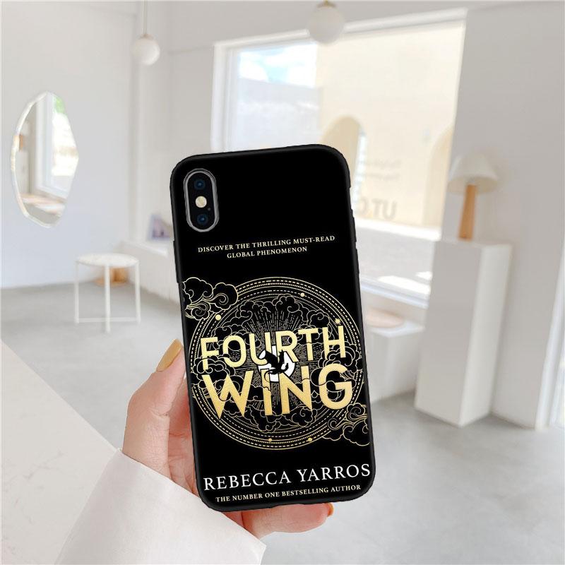 CJ56 Fourth wing dragons Soft Shell Phone Case for iPhone 16 15 14 13 12 Pro Max Plus Mini