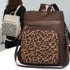 Women's Leopard Print Backpack Large Capacity Backpack
