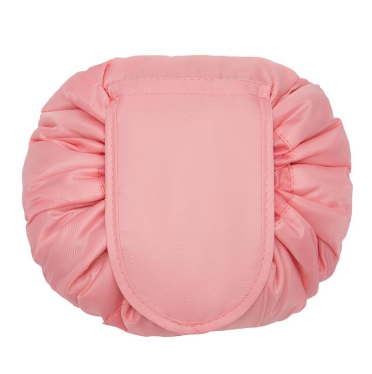Lady Travel Cosmetic Bag Lazy Lay Flat Organizer Bags Travel Toiletry Cotton Jewelry Pouch Drawstring Makeup Bag