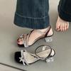 New Crystal Shoes Fashionable Versatile Casual Rhinestone Sandals Women's Skirt Open-toed High Heels