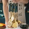 Nordic Stainless Steel Kitchen Utensil Set with Ceramic Handles - 7 Piece Spatula and Spoon Set