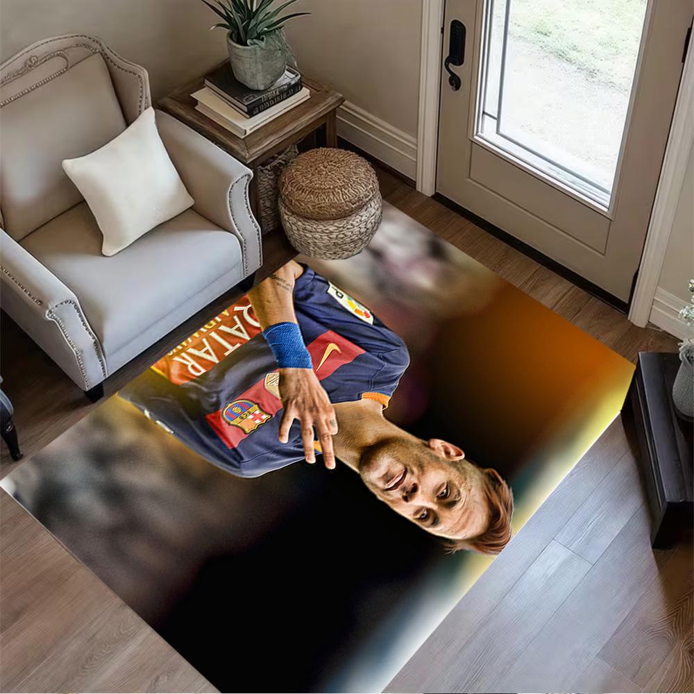 Brazilian Footballer Hairstyle Floor Rug Office Rug Perfect for Game Room Dormitory Bedrooms Study room Anti-slip Rug Anime Office Decor