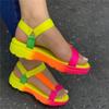 2024 Summer New Sandals Rainbow Color  Flat Women Sandals Luxury Sandals Women Designers Outdoor Beach Opened Toe Shoes