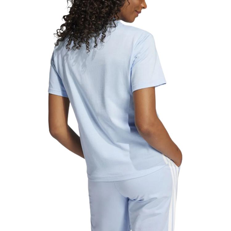 Adidas Clothing T Shirts Women's Blue Crew Neck