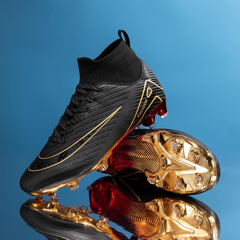 New Gold-plated Sole Long-nail Football Shoes Grass Broken Nails Glue Nails Football Shoes Outdoor Sports Non-slip