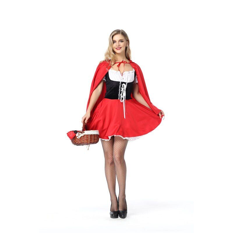 Сексуальный Disfraces Хэллоуин Кардинал Красная Шапочка Костюм Маленькая Красная Шапочка Фантазия Карнавальные Фея Костюмы для Женщин Косплей Платье Партии