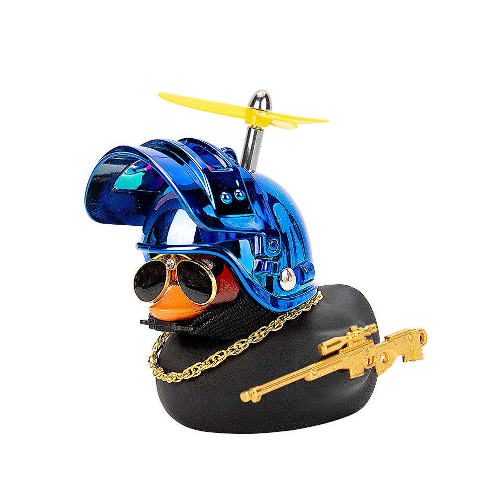 Motor Accessories Yellow Duck with Helmet for Bike Without Lights Auto Car Accessories Duck In The Car Car Interior Decoration
