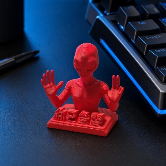 Настольное украшение 3D-печати, забавная красная инопланетная скульптура с мотивирующими цитатами для рабочего стола офисных работников, игрушка для снятия стресса, подарки для коллег