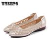 Hollow Mesh Sandals Women's Summer Leather Shoes Soft Bottom Breathable Single Shoes Flat Shoes