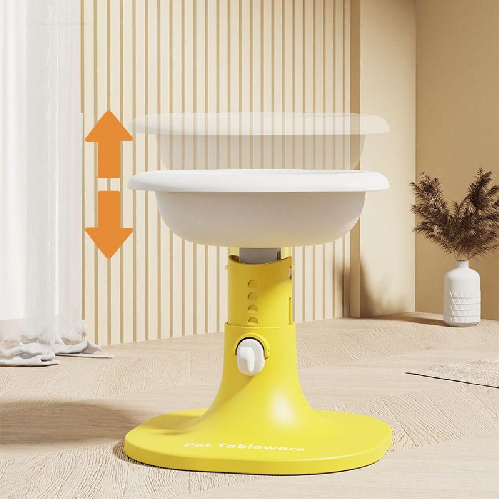 Creative Cat Food Water Bowl Adjustable Height Angle Elevated Pet Feeder Bowl Household