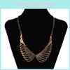 Fashionable Retro Angel Wing Pendant Women Metal Necklace For Daily Use