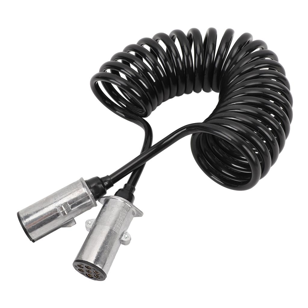 7-канальный шнур для прицепа, сверхпрочный спиральный 7-канальный электрический провод питания для полуприцепов, тягачей, прицепов