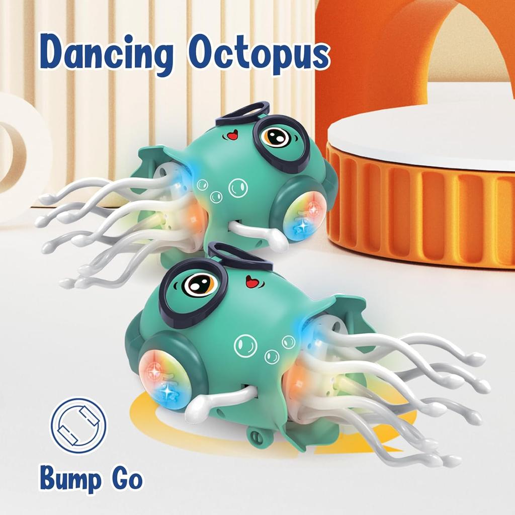 Magic Dancing Octopus Toy Automatic Obstacle Avoidance Electric Toy Music Light Stress Relief Sensor Desktop Placement Decoratio