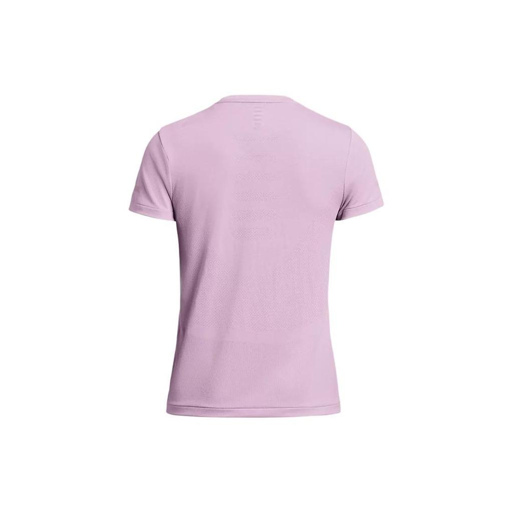 Under Armour Round Neck Logo Print Slim Fit Short Sleeve T-Shirt Women Tops Purple 1375698-543