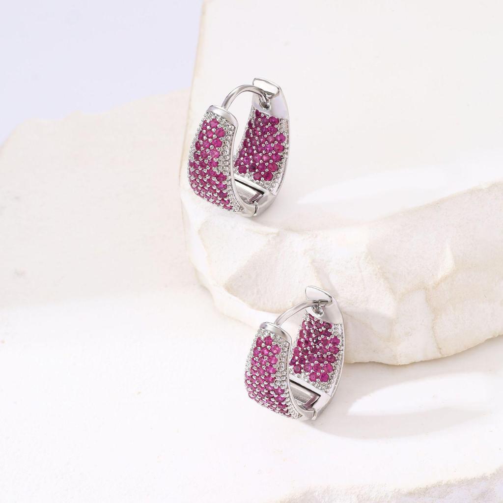 Цветные циркониевые геометрические серьги-каффы в виде треугольников - Легкая роскошь, Изысканная модная бижутерия