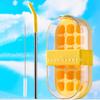 2-in-1 Water Bottle Ice Tray with Straw, One-Click Release, Portable Water Bottle Vertical Ice Cube Mold for Freezer