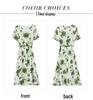 2024 Summer Women's High-End Chiffon Floral V-Neck Long Dress - Elegant, Slimming & Full Coverage Design