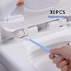 30-Piece Disposable Toilet Brush Set with Long Handle Easy Reach Crevice Cleaning Tool Ideal for Bathroom Gap and Corner Cleaning