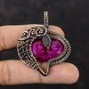 Faceted Kashmir Ruby Pendant Copper Wire Wrapped Pendant Handmade Pendant Wire Wrapped Kashmir Ruby Jewelry Copper Wire Jewelry Gift For Her