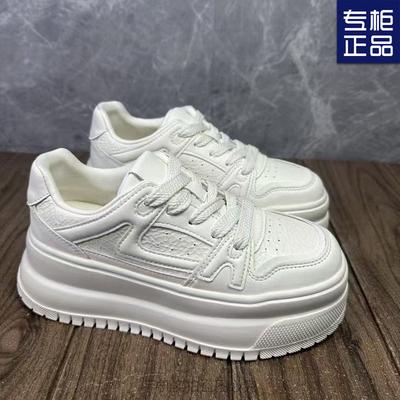 Маленькие белые туфли на толстой подошве, повседневные, дышащие, весна-лето 2025, спортивные туфли-кексы, высококачественные, для занятий спортом на доске