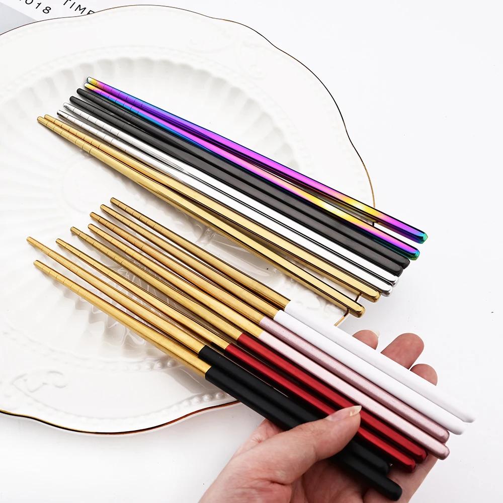 Набор столовой посуды из белого золота, 24 предмета, Посуда из нержавеющей стали, Нож, Вилка, Ложки, Чайная ложка, Палочки для еды, Набор столовых приборов, Кухонные столовые приборы