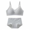 Sweet and pure girl print lace edge pure cotton underwear women's no steel ring anti-sagging small chest gathering thin bra