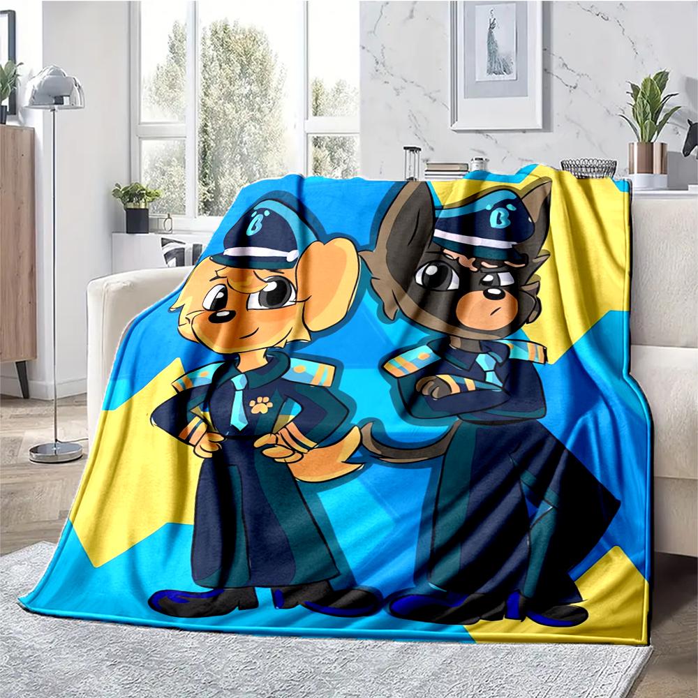 Sheriff Labrador Theme Printed Blanket - Perfect for Couch, Bed, Travel & Outdoor Use | Machine Washable, Cozy & Durable.