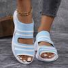 Модные женские сандалии Лето Новые Толстая подошва Круглый носок Обувь Сетка Сочетание цветов Шлепанцы Повседневные Удобные Легкие Дышащие Сандалии