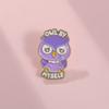 Creative Purple Owl Shaped Brooch Charming Animal Enamel Pin For Unique Accessories