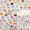Cute Litter Bear Bowknot 5D Soft Embossed Reliefs Self Adhesive Nail Art Stickers Retro Black White Lace 3D Manicure Decals