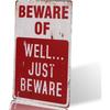 BEWARE OF WELL JUST Винтажный металлический знак, идеально подходящий для декора гаража, а также для мужского домашнего декора в качестве красивого элемента декора из олова