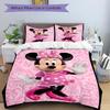 Minnie Mouse Pink Adventure Print 3Pcs Bedding Setduvet Cover With 2 Bedropillowcase Home Birthday Gift