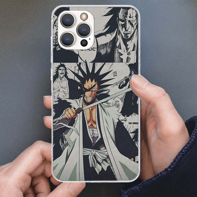 Чехол для телефона Bleach Аниме Ичиго Кенпачи Для iPhone 17 16 15 14 13 12 11 Pro Max Mini Plus Air 7 SE 8 Мягкий Силиконовый Печатный Корпус F