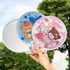5Pcs Cartoon Round Pocket Fan Mini Hand Fan Portable Cute Folding Fan  Kids Gift